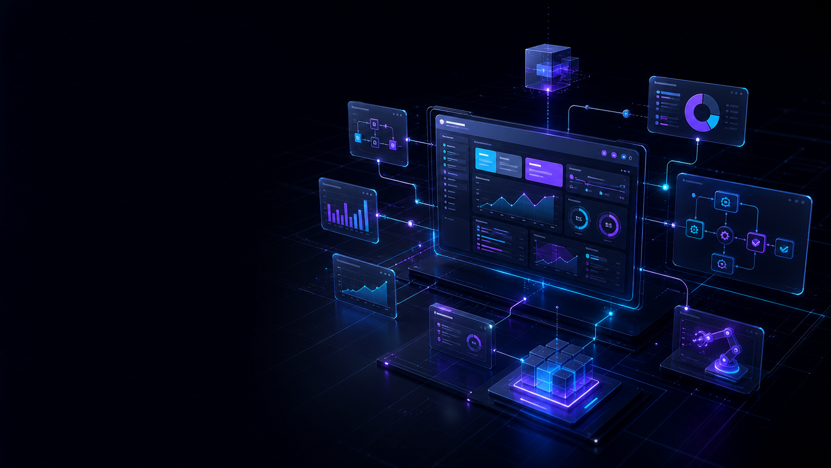 Sistema digital com painéis e automações